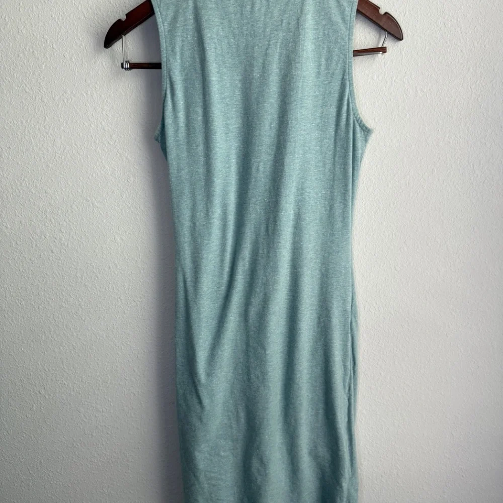Synergy Organic Light Blue Bodycon Ruched Dress Womens Extra Small Sleeveless - Picture 2 of 5